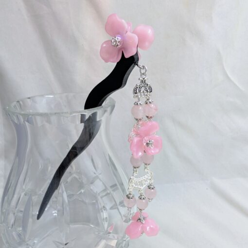 Stoneflowers--double-sided wooden hair sticks - Image 2