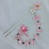 crystal flower dangles hair forks