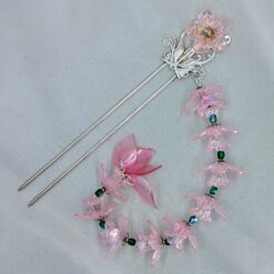 crystal flower dangles hair forks