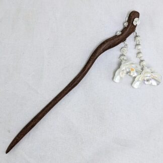Pearl Flowers wooden hair sticks