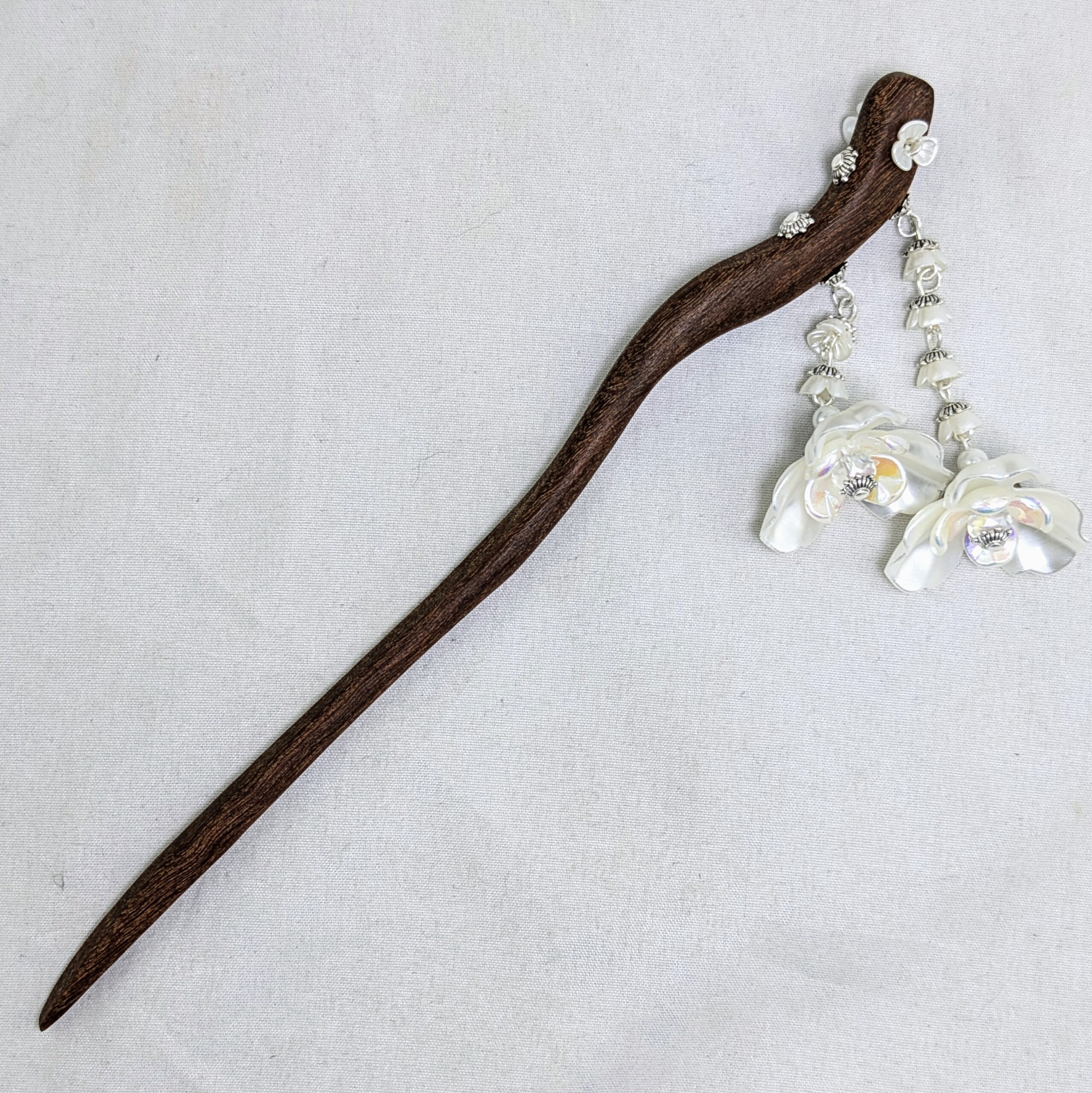 Pearl Flowers wooden hair sticks
